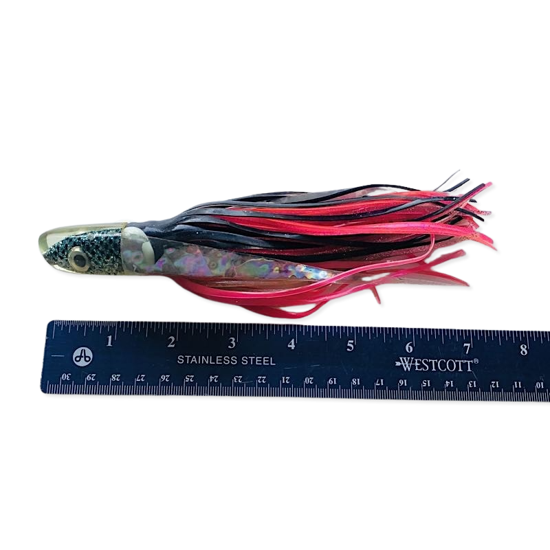 Yo-Zuri Lures 7 inch Glitter Fish Head Small Mac Head Skirted