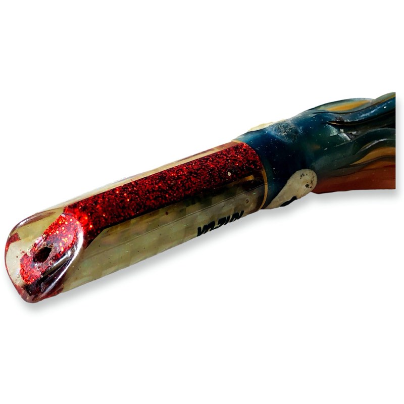 Rare Vintage Yo-Zuri Lures Scoop Face Tube 7" Red Skirted