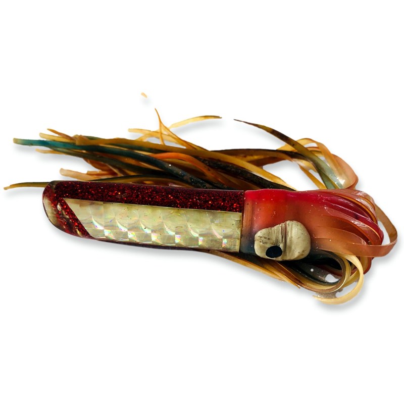 Rare Vintage Yo-Zuri Lures Scoop Face Tube 7" Red Skirted