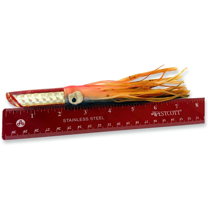 Rare Vintage Yo-Zuri Lures Scoop Face Tube 7" Red Skirted