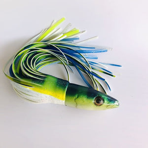 Ali’i Kai Lures Fish Head Green OR Blue Scad Opelu 10” - Skirted New Old Stock