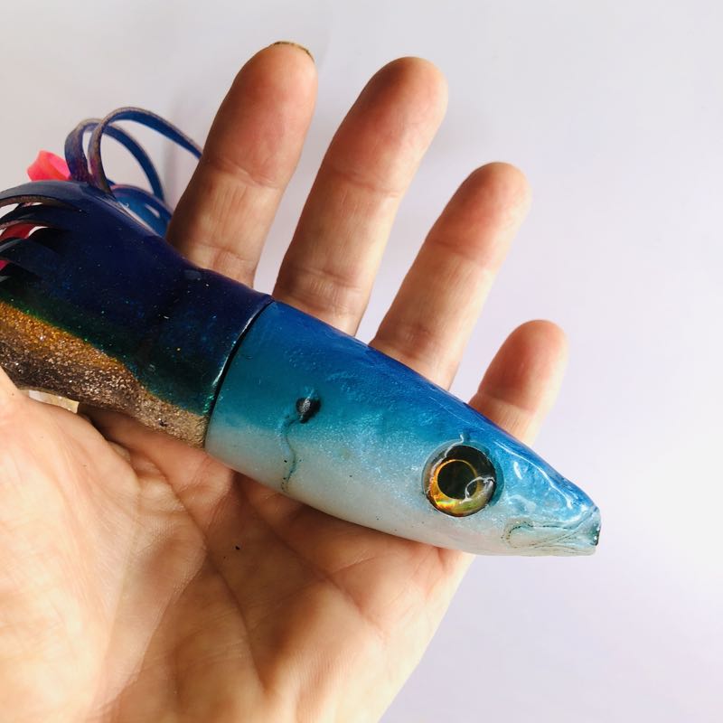 Ali&#39;i Kai Lures-Ali’i Kai Lures Fish Head Green or Blue Scad Opelu 10” - Skirted New Old Stock-New Lures