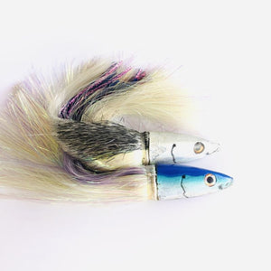 Ali’i Kai Lures Fish Head Opelu 7”  Blue- Flashabou - New Old Stock