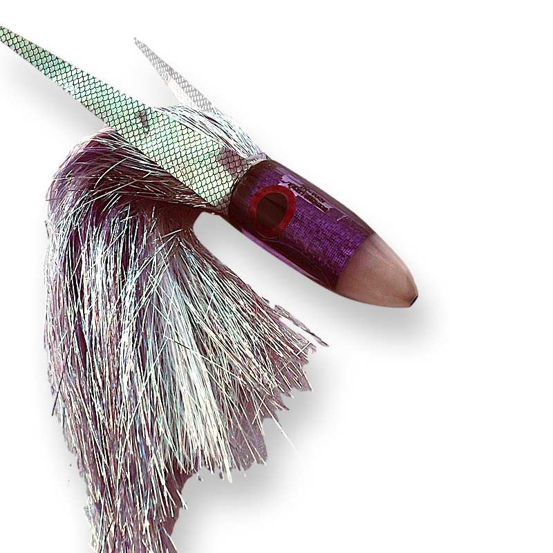 Bomboy Lures-Bomboy Lures Strawberry Big Bomb in Flashabou - Pre-Owned-Used Lures