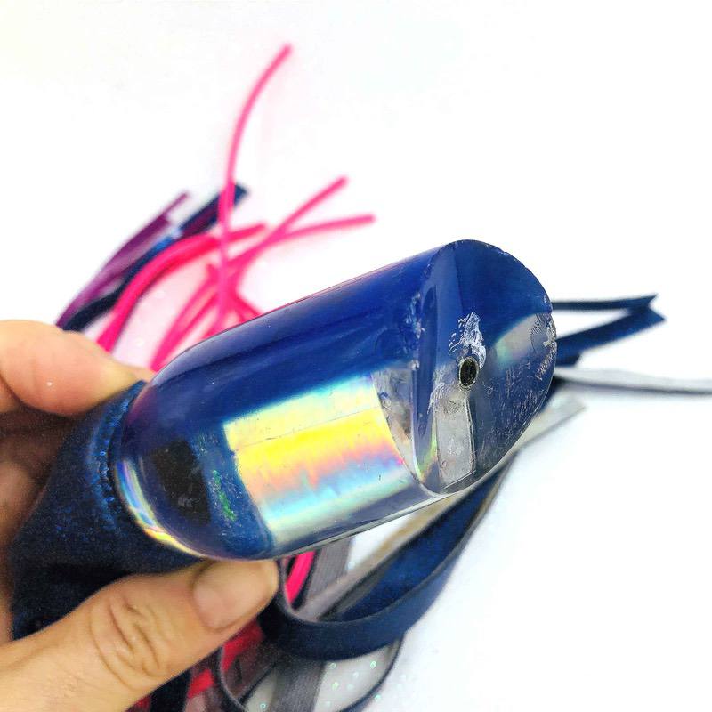 Used Bomboy Lures Biill Rash! - Blue Heavy Scoop 12"  Vinyl Skirted - Abused!