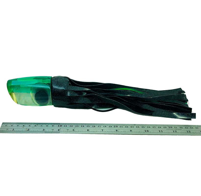 Marlin Magic Lures-Great Deal! Marlin Magic Extra Large 14&quot; Green Ruckus Skirted in Vinyl - Used-Used Lures