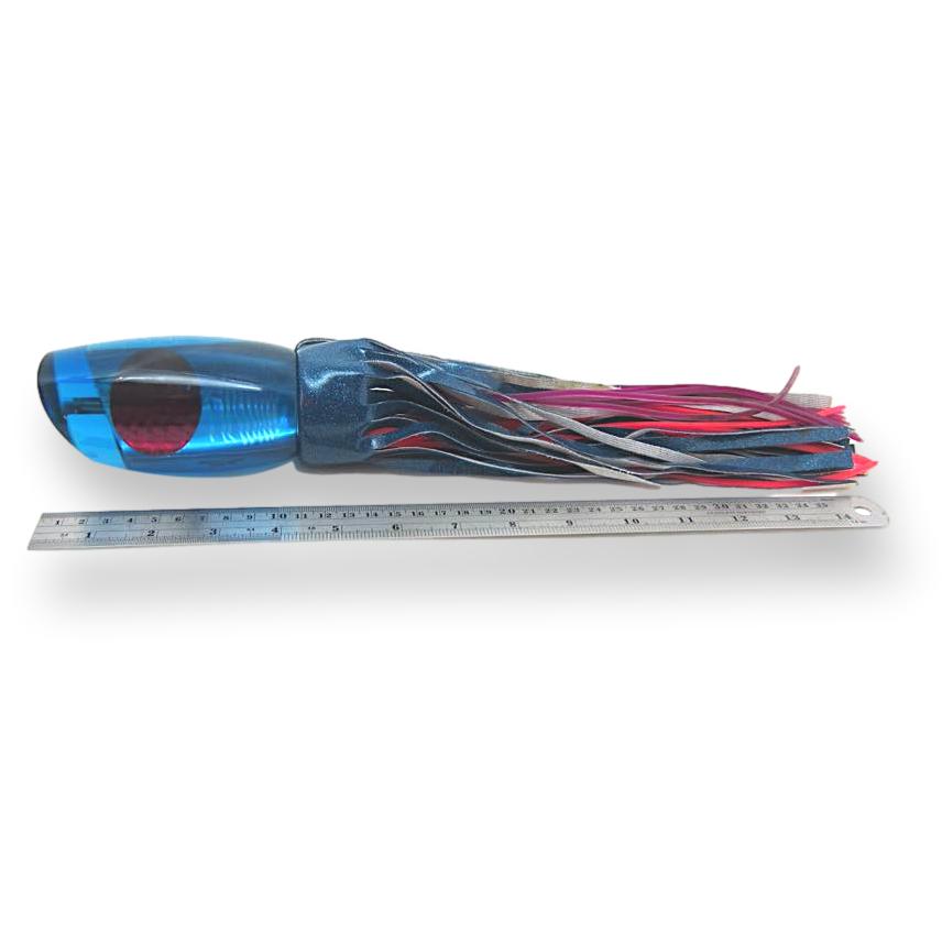 Bomboy Lures-Bomboy Magilla HEAVY TACKLE- Blue Tint 16" - Vinyl Skirted - Like New-Used Lures