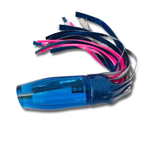 Gene Vanderhoek Lures Plunger - Blue Tint - Chrome Tri-Fold Insert - New Design  - Vinyl SKirt