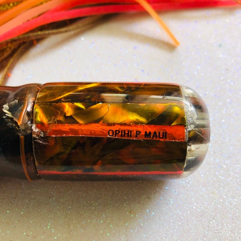 Opihi P Maui-Serious Artillery! 6 Jet Opihi P Maui Heavy 10" Bullet - Teeth Marks - Skirted-Used Lures