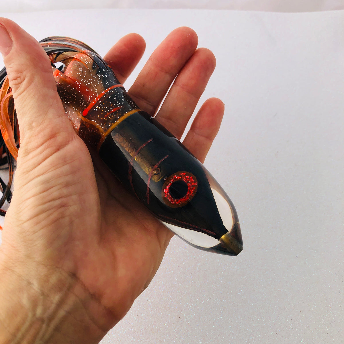 Tsutomu Lures-Tsutomu Lures 12" Bullet - Root Beer - Skirted Like New-New Lures