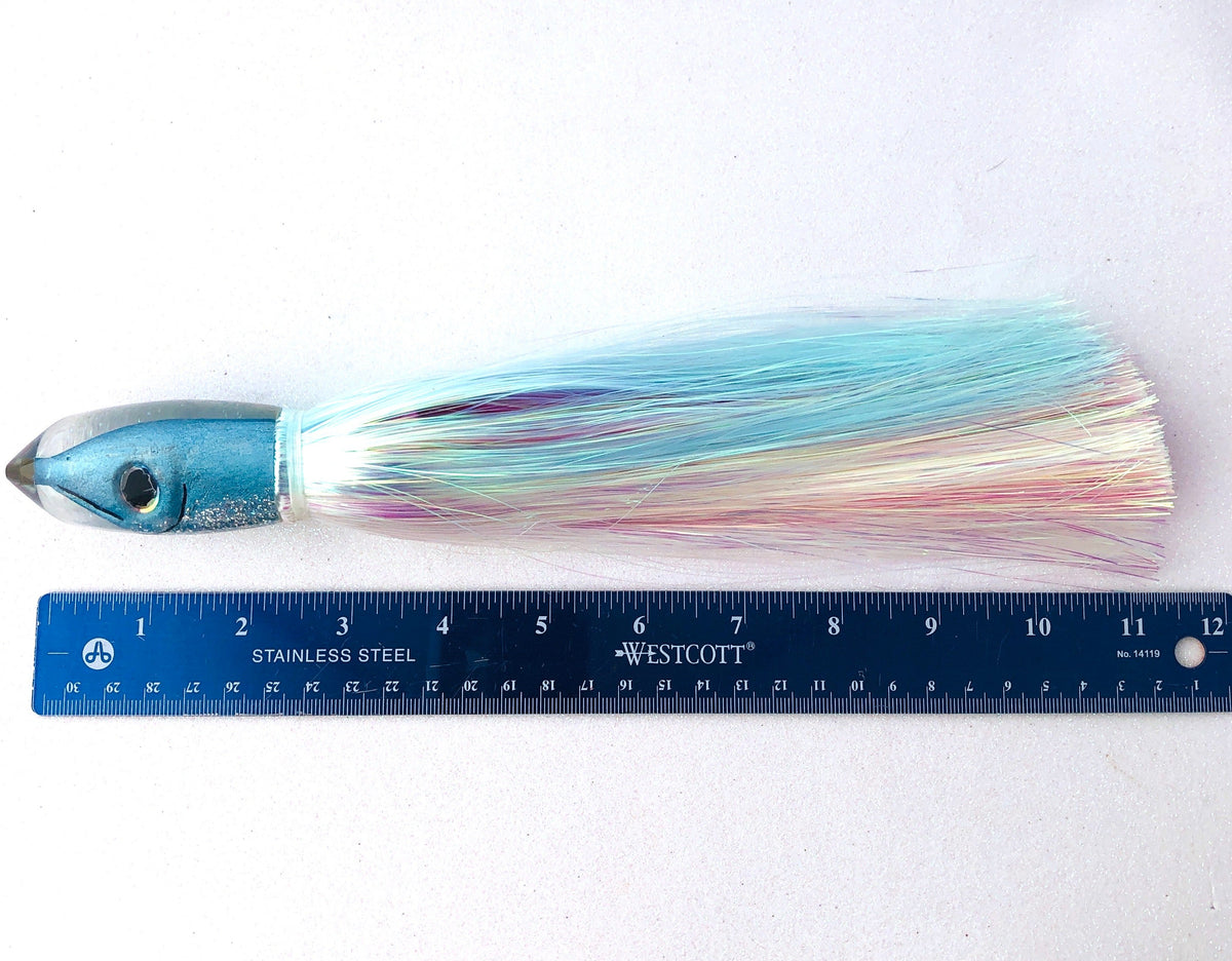 Tsutomu Lures-Tsutomu Lures Moke Bullet 9 inch Skirted in Flashabou - New-New Lures