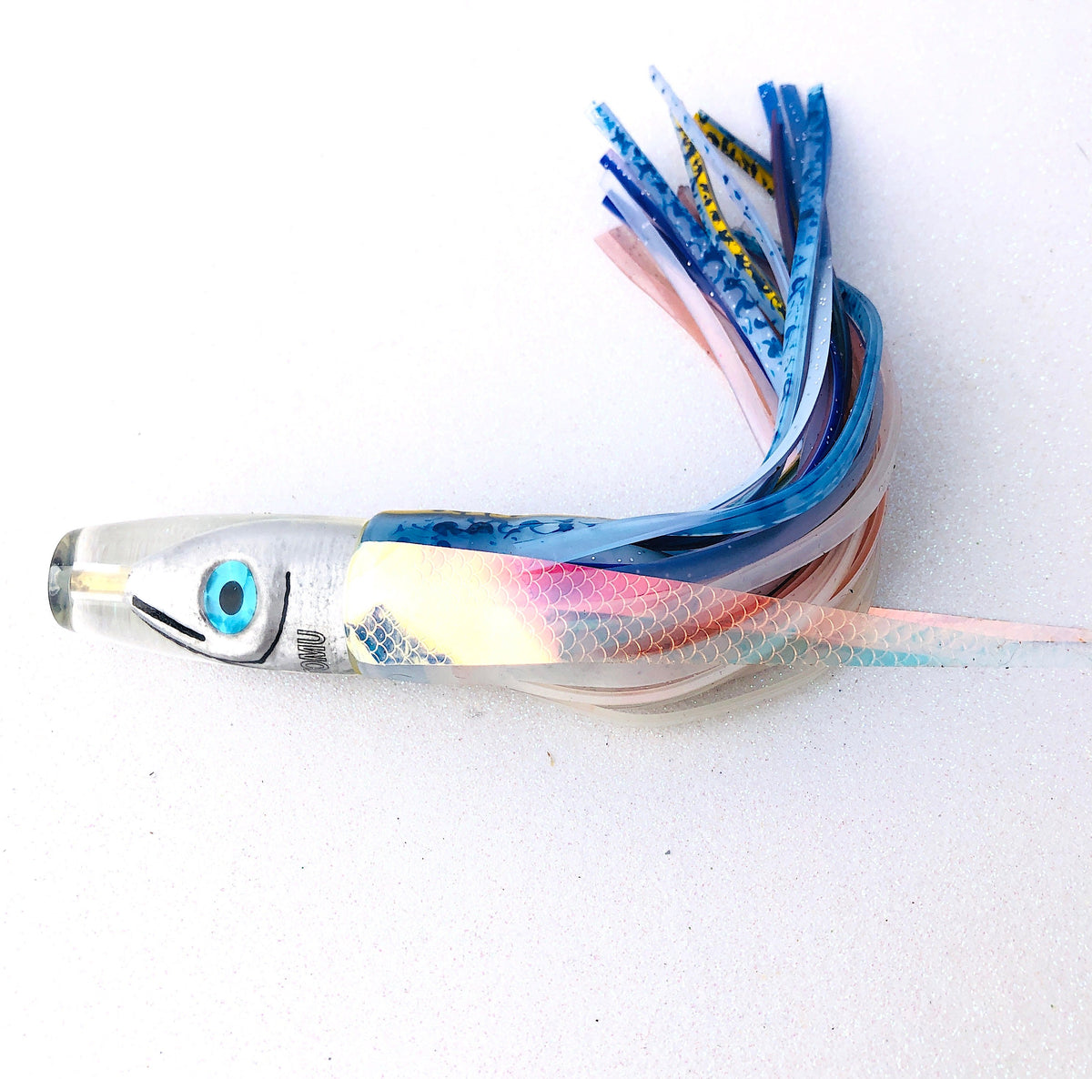 Tsutomu Lures-Tsutomu Lures Silver 10 inch Invert Moke, Yellow Snapper Skirts - New-New Lures
