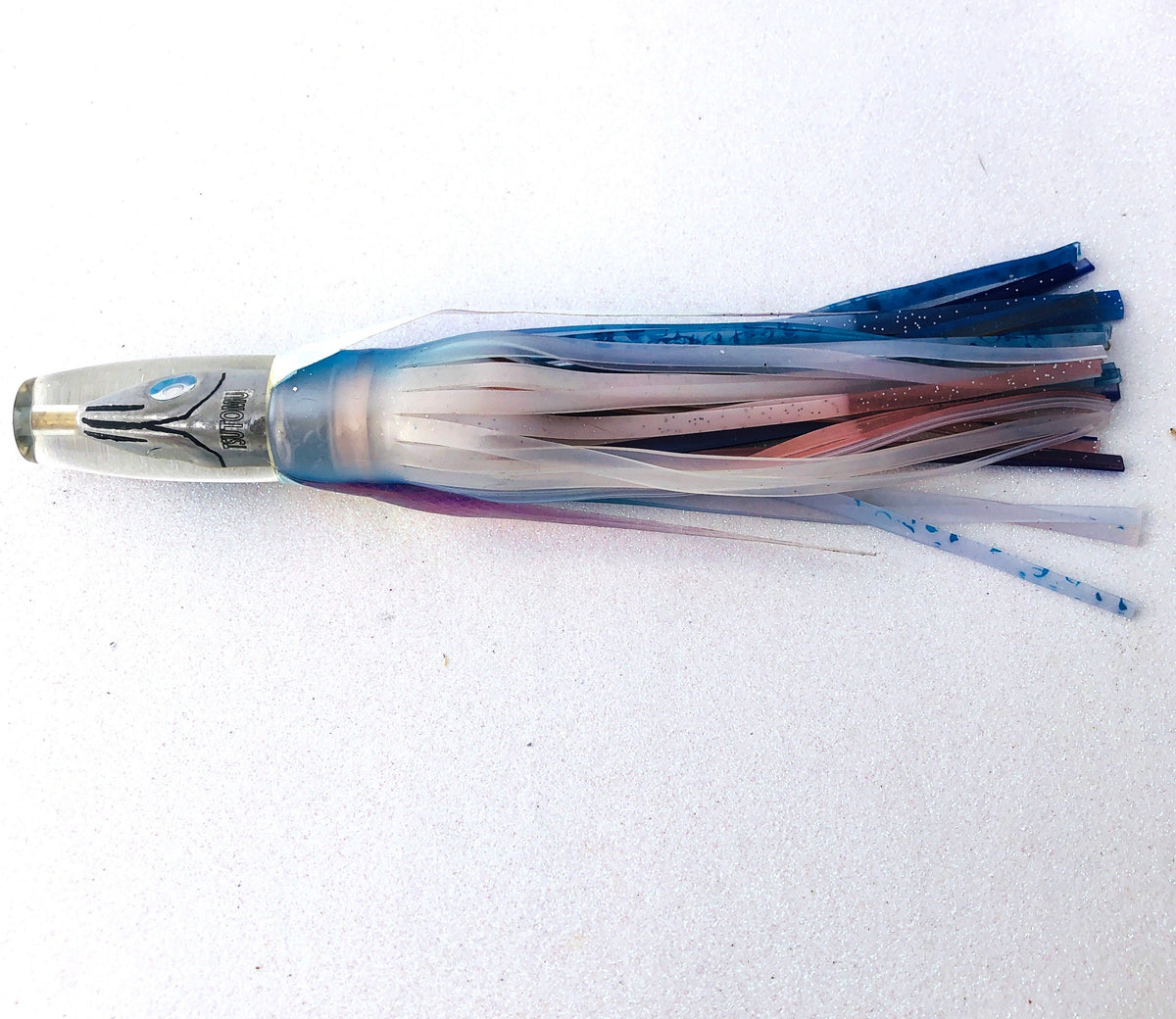 Tsutomu Lures-Tsutomu Lures Silver 10 inch Invert Moke, Yellow Snapper Skirts - New-New Lures