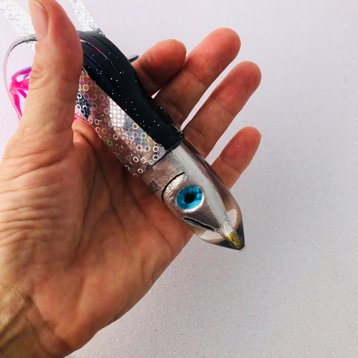 Tsutomu Lures-Tsutomu Lures Silver 7 inch Moke Bullet - Skirted - New-New Lures