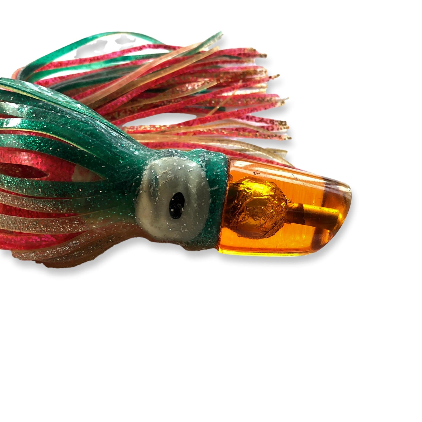 Maker Unknown-Vintage 9" Slant - Orange - Skirted - Bite Marks - Pre-Owned-Used Lures