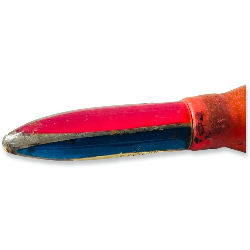 Yo-Zuri Lures-Vintage Yo-Zuri Lures 8" Speed Bullet Red & Blue Skirted Used-Used Lures